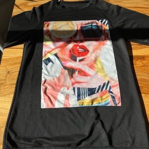Graphic Black Long Sleeve Shirt Oversize